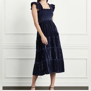 Hill House Midnight Blue Smocked Midi Dress